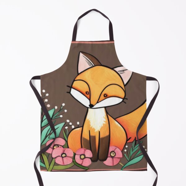 Item preview, Cute Folk Art Fox With Flowers designed and sold by EpicFoxArt.