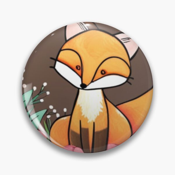 Item preview, Cute Folk Art Fox With Flowers designed and sold by EpicFoxArt.
