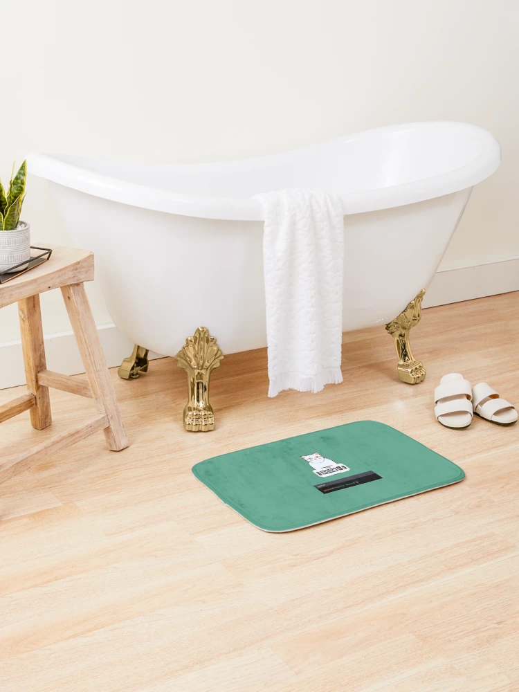 Thumbnail 2 of 6, Bath Mat, Cat Programmer : Hello World Python designed and sold by AureStyle.