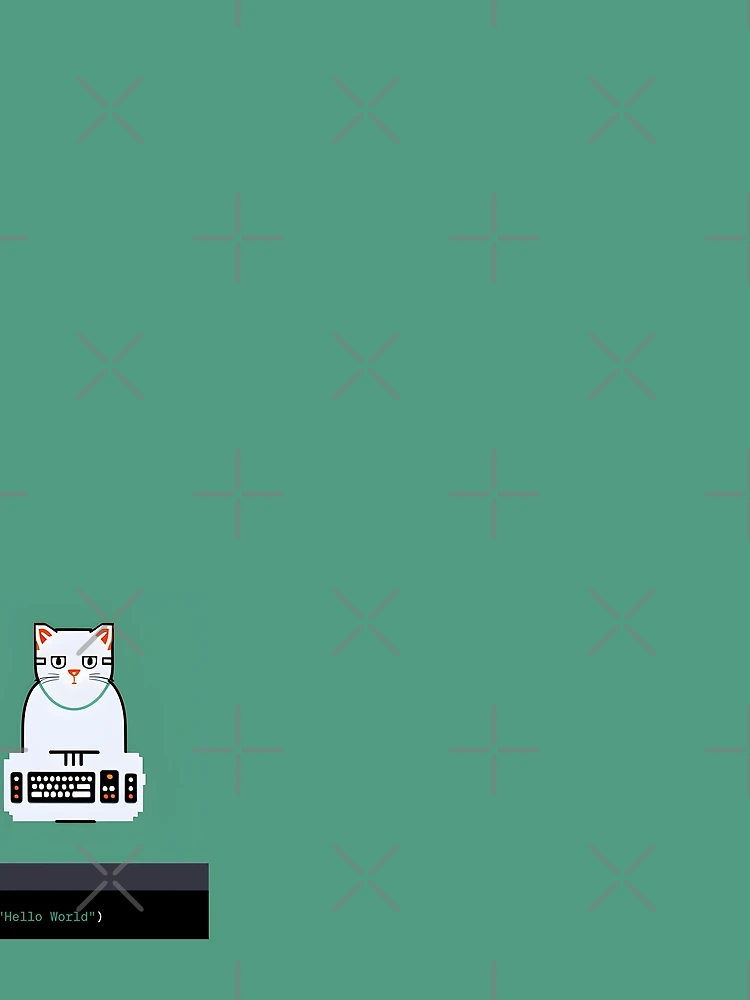 Thumbnail 3 of 3, Scarf, Cat Programmer : Hello World Python designed and sold by AureStyle.