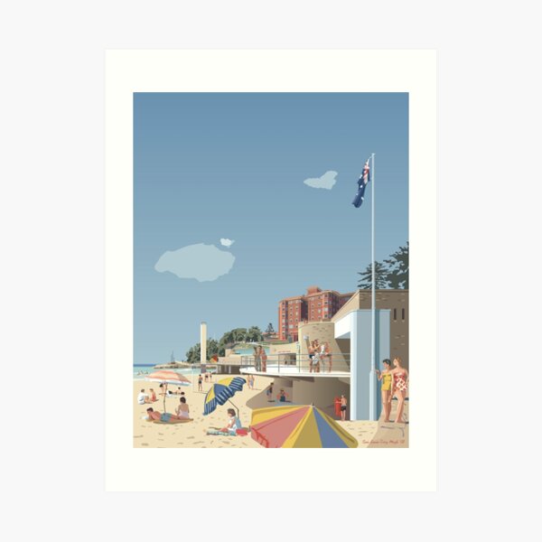 Manly Beach, Sydney 1951 Art Print