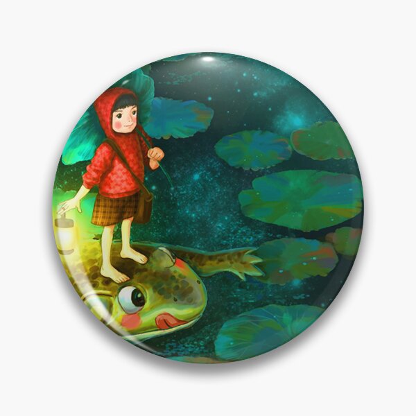 Item preview, The little girl in the pond with frog designed and sold by skycn520.