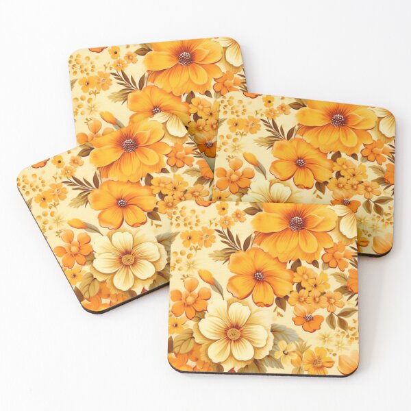 Item preview, Orange and Yellow Summer Flowers Pattern  designed and sold by EpicFoxArt.