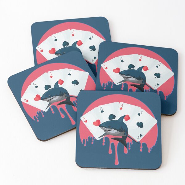 Item preview, I'm a Poker Card Shark 4 aces white shark with blood in the water designed and sold by Shean Fritts.