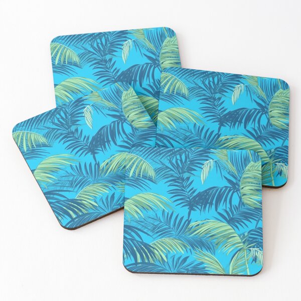 Item preview, Simple tropical palm trees pattern blue soft pastel background designed and sold by imagenia.