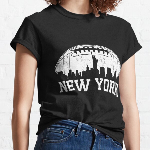 New York Yankees New York Giants football teams black tshirt