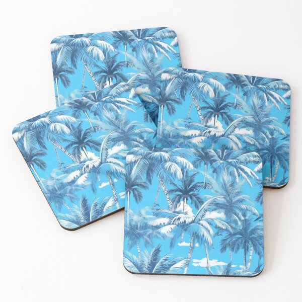 Item preview, Simple tropical palm trees pattern blue soft pastel background designed and sold by imagenia.