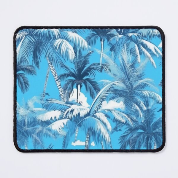 Item preview, Simple tropical palm trees pattern blue soft pastel background designed and sold by imagenia.