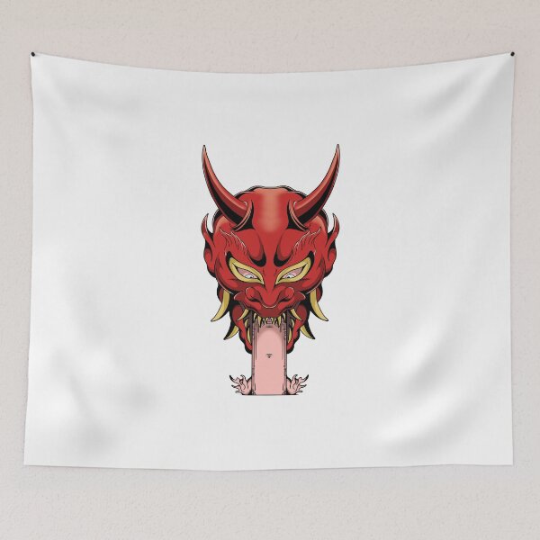Item preview, Red hanya mask designed and sold by 995dsgn.