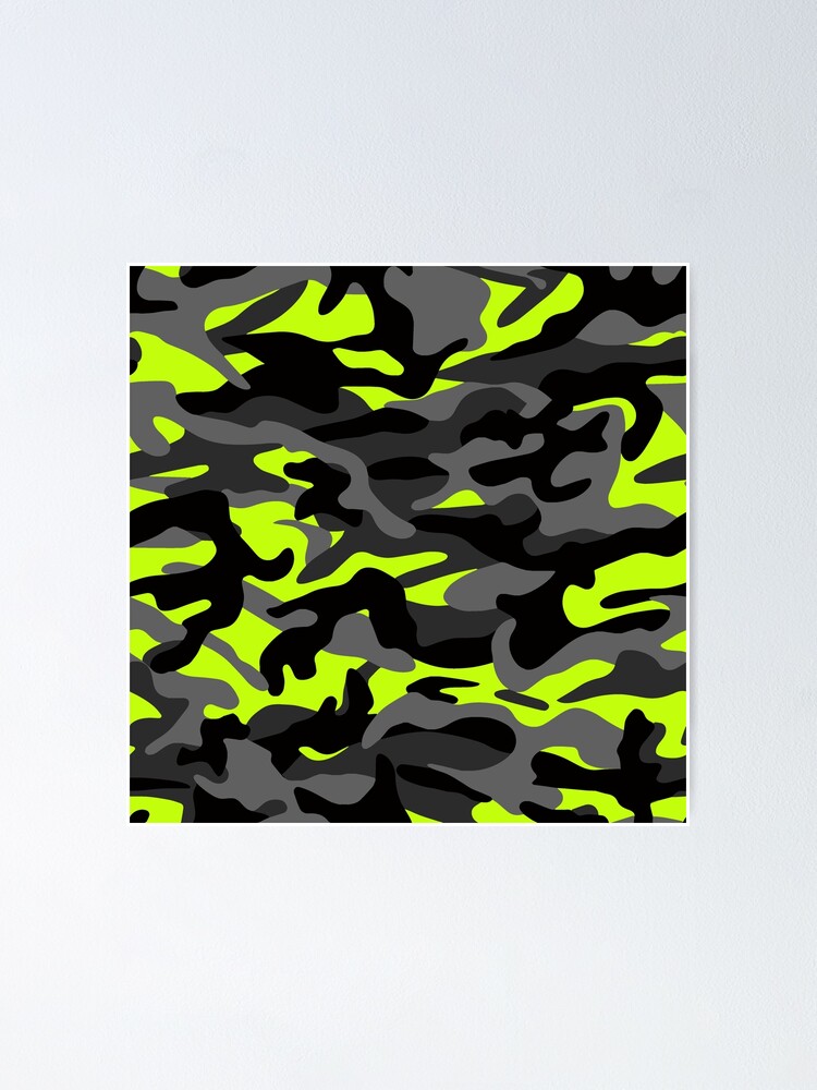 NEON Green 3 Woodland Arctic Style Green Camo Texture - Repeating