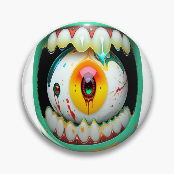 Artikelvorschau, Augapfel im gruseligen Monstermaul entworfen und verkauft von FunEyeDesign.