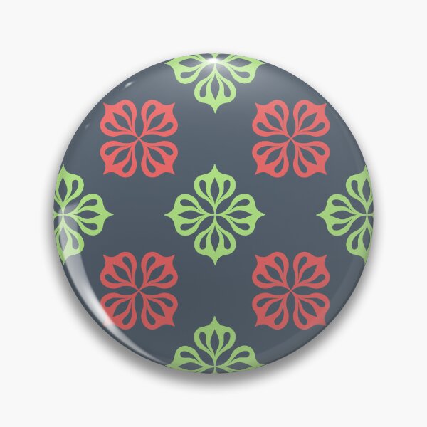 Item preview, No.108-Red&Green floral block print designed and sold by Block print shop.