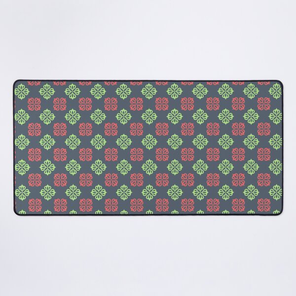 Item preview, No.108-Red&Green floral block print designed and sold by Block print shop.