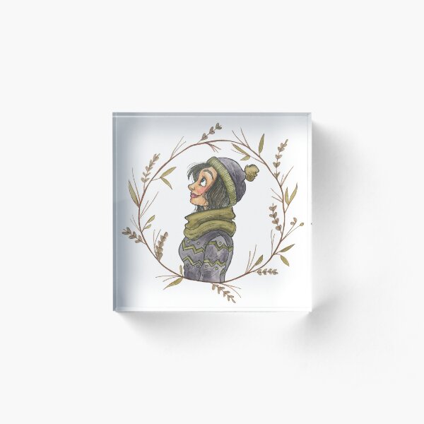 Winter Wreath Acrylic Block