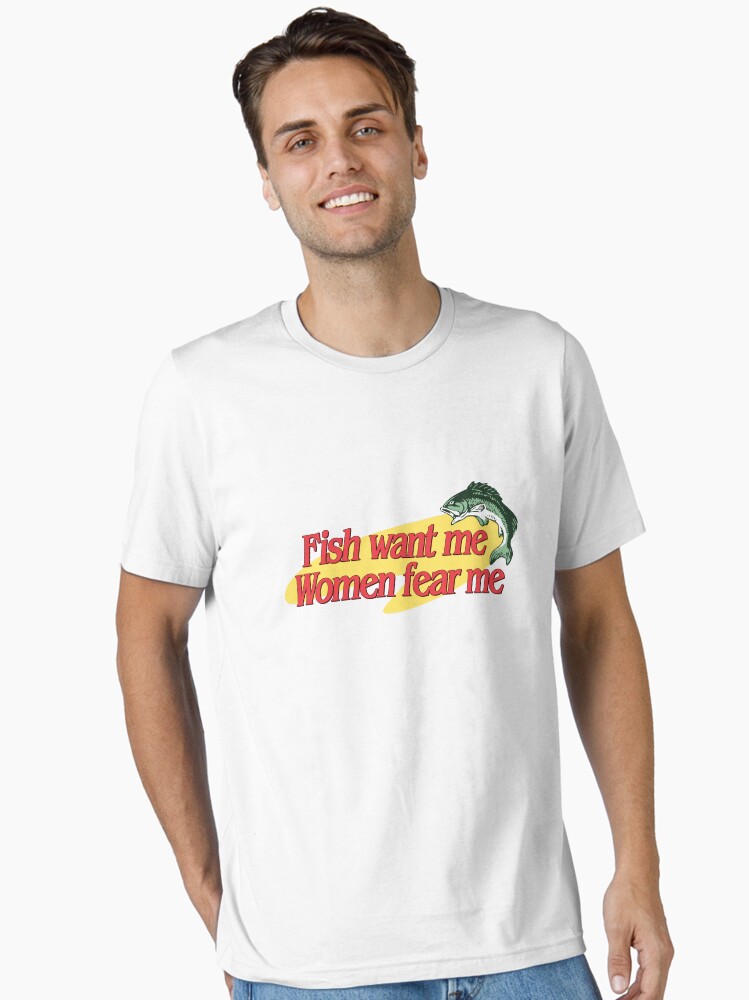 Imagen 1 de 7, Camiseta esencial con la obra Los peces me quieren, las mujeres me temen, diseñada y vendida por snazzyseagull.