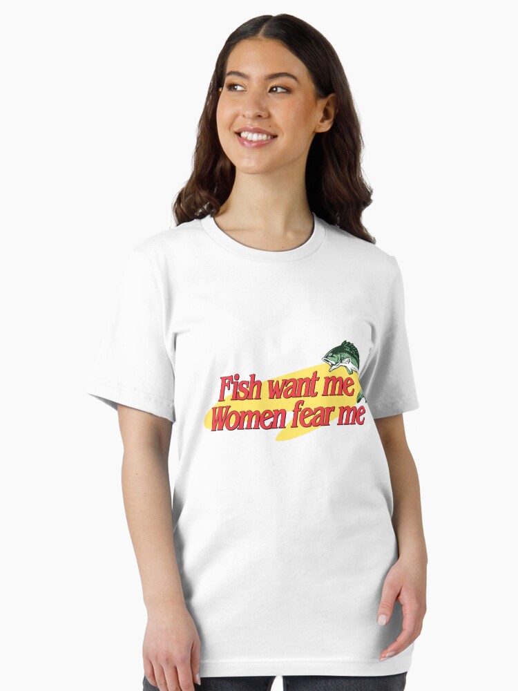 Imagen 2 de 7, Camiseta esencial con la obra Los peces me quieren, las mujeres me temen, diseñada y vendida por snazzyseagull.