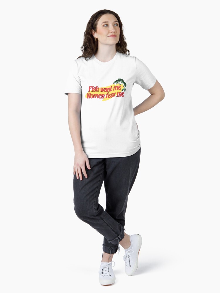 Imagen 4 de 7, Camiseta esencial con la obra Los peces me quieren, las mujeres me temen, diseñada y vendida por snazzyseagull.