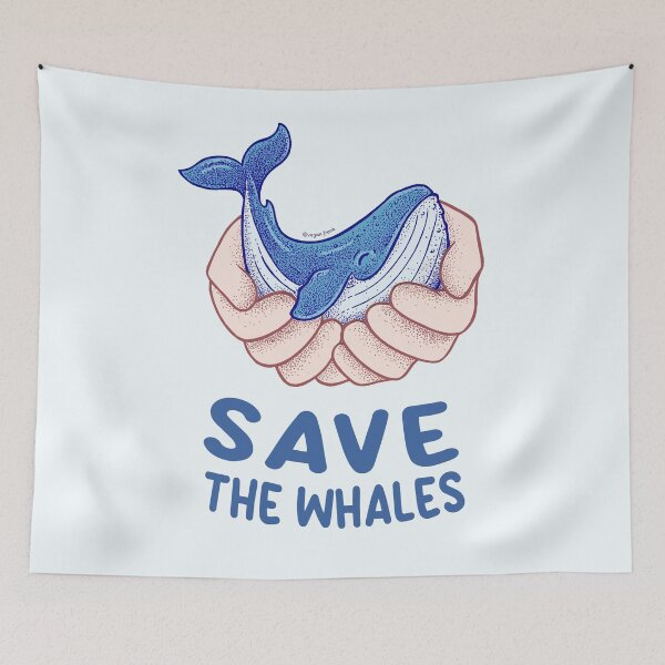 Item preview, Save The Whales - Hand hugging cute whale designed and sold by Frank J. Art.
