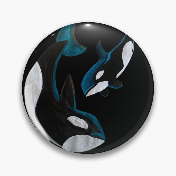 Item preview, Orcas- two painted orcas in honor of them organizing against harmful humans designed and sold by OZKURO.