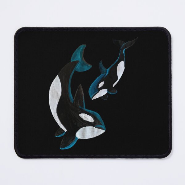 Item preview, Orcas- two  painted orcas in honor of them organizing against harmful humans designed and sold by OZKURO.