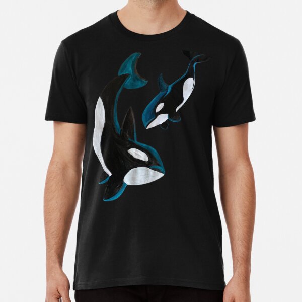 Orcas- two  painted orcas in honor of them organizing against harmful humans Premium T-Shirt