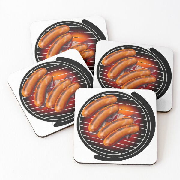 Item preview, Grilled sausages on grill grate designed and sold by GibSpsr.