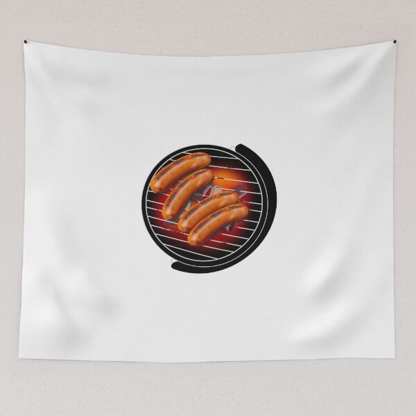 Item preview, Grilled sausages on grill grate designed and sold by GibSpsr.