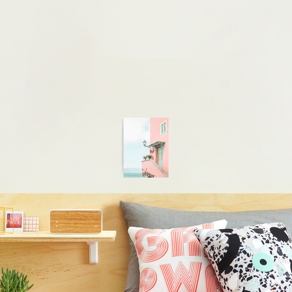 Ocean pink beach house Photographic Print