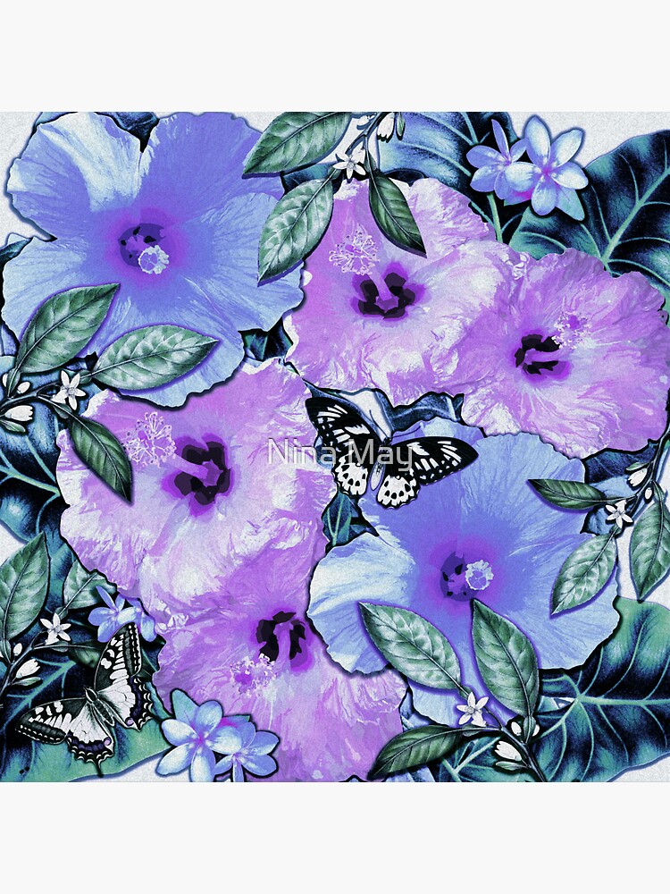 Thumbnail 3 of 3, Sticker, Blossom Alohas Purple designed and sold by ninabmay.