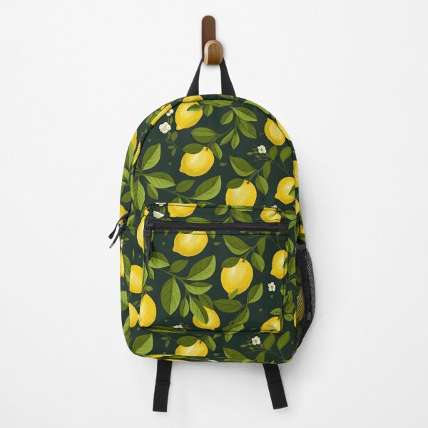 Item preview, Lemon Seamless Pattern on Black Background designed and sold by TheHipCactus.