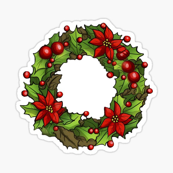 Item preview, Winter wreath. Holiday a wreath of holly berries. Christmas decorations. Holly, red berries.  designed and sold by Anastasiia Yurevych.