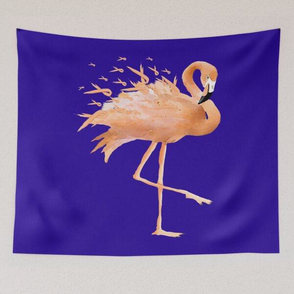 Item preview, Flamingo Peach Ribbon Uterine Cancer Awareness Support 	 	 designed and sold by unnifbrv73.