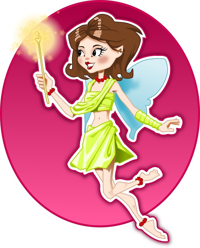 Green And Pink Sparkle Fairy Fantasy Cartoon By Bubble Designs Redbubble