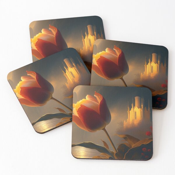 Item preview, Red tulip, Golden castle, surrealism, fort designed and sold by GM-designs0.