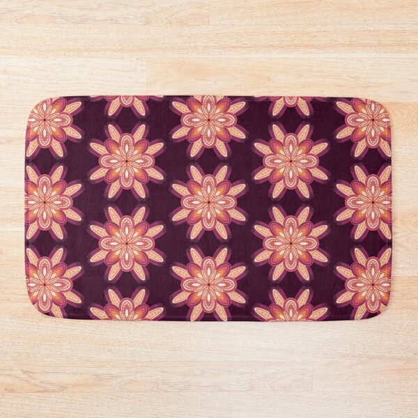 Item preview, Peach Pink Flower Geometric Pattern  designed and sold by Fransyn.