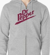Dr Pepper 90s White Background Zipped Hoodie