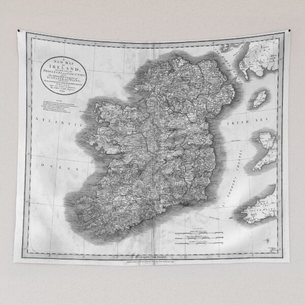 Item preview, Vintage Map of Ireland (1799) BW  designed and sold by BravuraMedia.