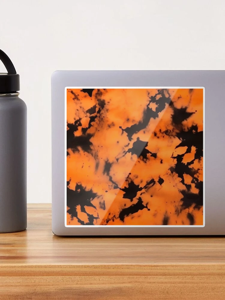 Watercolour Orange & Black Crumple Tie Dye Seamless Pattern Sticker for  Sale by PatternStudios
