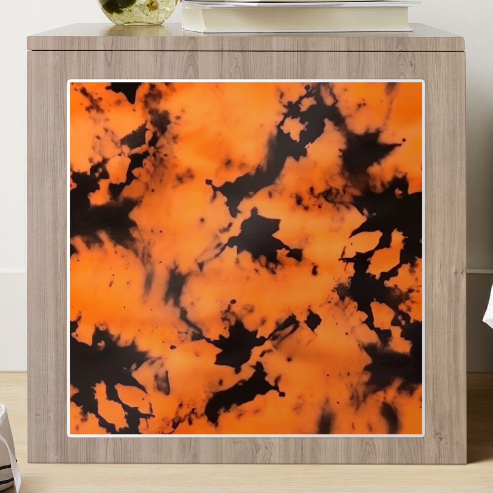 Watercolour Orange & Black Crumple Tie Dye Seamless Pattern Sticker for  Sale by PatternStudios