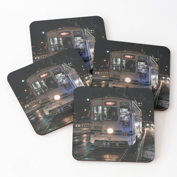 Item preview, Japanese City Tram at Night in the Rain designed and sold by JonesyDave.