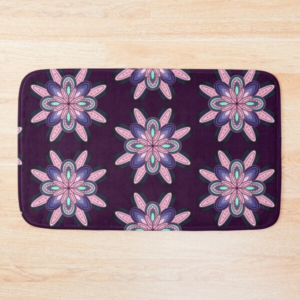 Item preview, Blue Pink Flower Geometric Pattern  designed and sold by Fransyn.