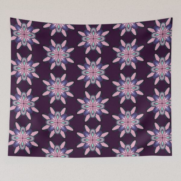 Item preview, Blue Pink Flower Geometric Pattern  designed and sold by Fransyn.