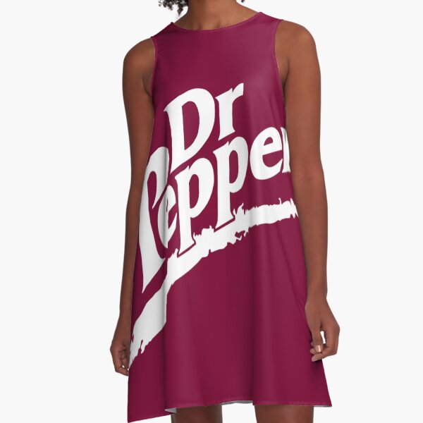 Dr Pepper 90s Maroon Background A-Line Dress