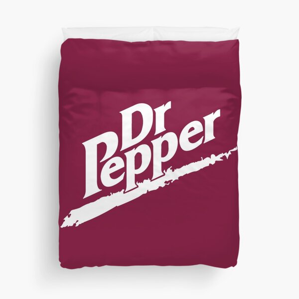 Dr Pepper 90s Maroon Background Duvet Cover