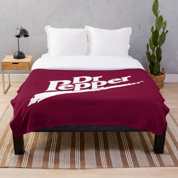 Dr Pepper 90s Maroon Background Throw Blanket