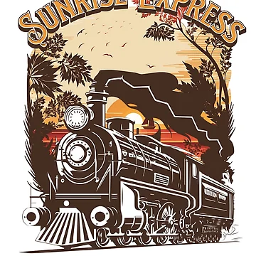 Artwork thumbnail, Sunrise Express Riding The Rails Train by Nat7Ash