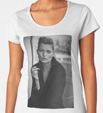 Smoking Kate Moss black and white photo Women's Premium T-Shirt