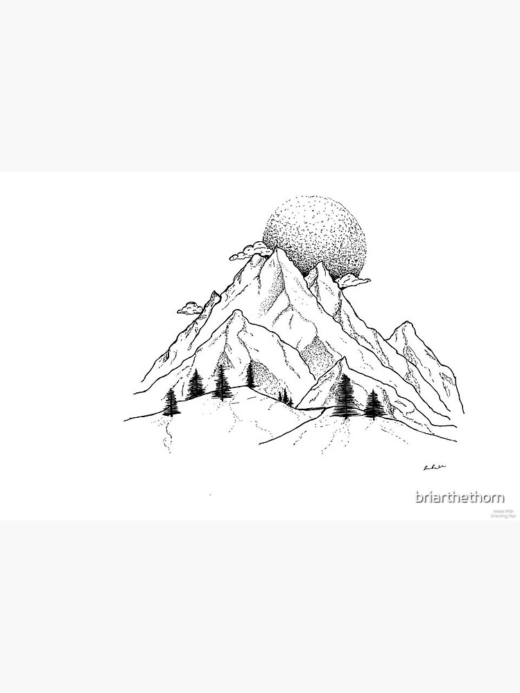 Hand-drawn Simple Sketch Vector Drawing. Mountain Range Stock Vector -  Illustration of logo, background: 218128783