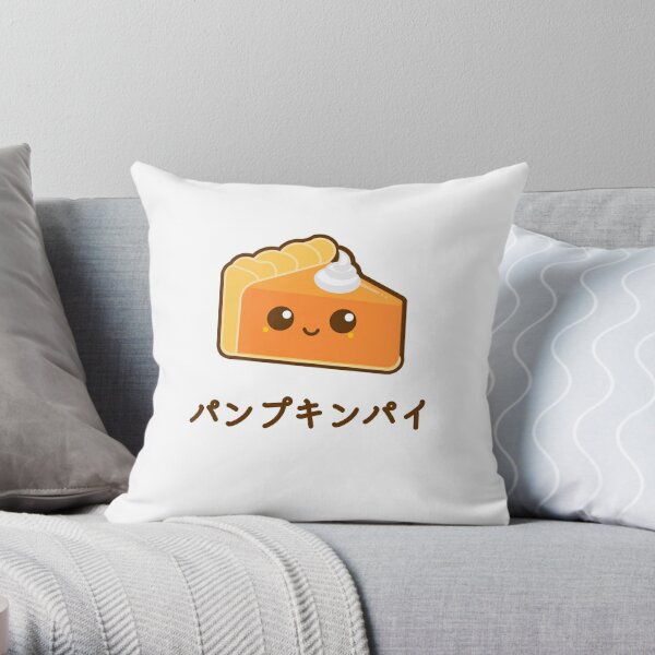 Coussin Kawaii Citrouille Tarte Tranche Femmes Mignon Visage T Shirt Chemise Foodie Dessin Anime Anime Par Theglaze Redbubble