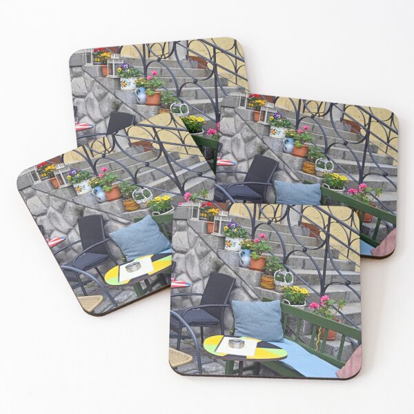 Item preview, Coffee terrace and stairs with flowers in Bratislava designed and sold by goceris.
